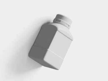 Plastik Laboratuvarı Kimyasal Reaktör Şişe beyaz renk ve beyaz arkaplan üzerinde izole