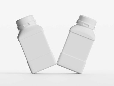 Plastik Laboratuvarı Kimyasal Reaktör Şişe beyaz renk ve beyaz arkaplan üzerinde izole