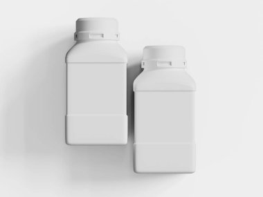 Plastik Laboratuvarı Kimyasal Reaktör Şişe beyaz renk ve beyaz arkaplan üzerinde izole