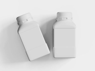 Plastik Laboratuvarı Kimyasal Reaktör Şişe beyaz renk ve beyaz arkaplan üzerinde izole