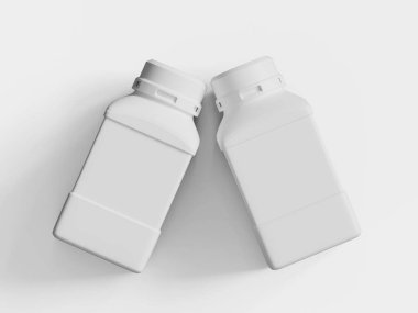 Plastik Laboratuvarı Kimyasal Reaktör Şişe beyaz renk ve beyaz arkaplan üzerinde izole