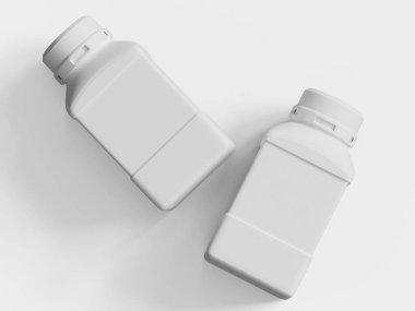 Plastik Laboratuvarı Kimyasal Reaktör Şişe beyaz renk ve beyaz arkaplan üzerinde izole