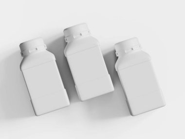 Plastik Laboratuvarı Kimyasal Reaktör Şişe beyaz renk ve beyaz arkaplan üzerinde izole