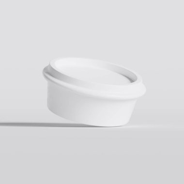 Arka planda izole edilmiş fast food ya da atıştırmalıklar için paket servisi. 3d resimleme