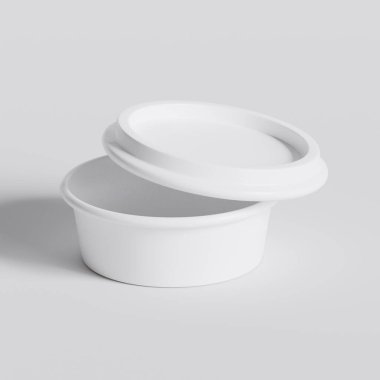 Arka planda izole edilmiş fast food ya da atıştırmalıklar için paket servisi. 3d resimleme