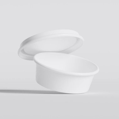 Arka planda izole edilmiş fast food ya da atıştırmalıklar için paket servisi. 3d resimleme