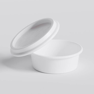 Arka planda izole edilmiş fast food ya da atıştırmalıklar için paket servisi. 3d resimleme