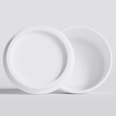 Arka planda izole edilmiş fast food ya da atıştırmalıklar için paket servisi. 3d resimleme