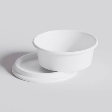 Arka planda izole edilmiş fast food ya da atıştırmalıklar için paket servisi. 3d resimleme