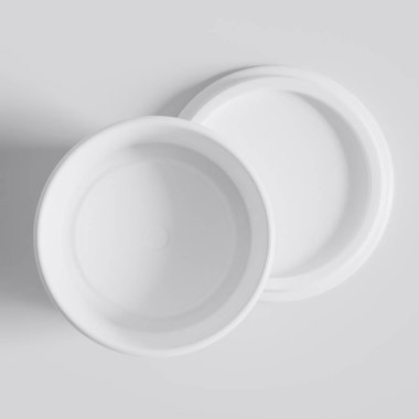 Arka planda izole edilmiş fast food ya da atıştırmalıklar için paket servisi. 3d resimleme