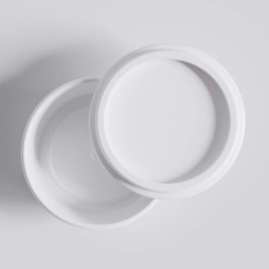 Arka planda izole edilmiş fast food ya da atıştırmalıklar için paket servisi. 3d resimleme