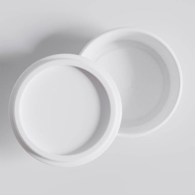 Arka planda izole edilmiş fast food ya da atıştırmalıklar için paket servisi. 3d resimleme