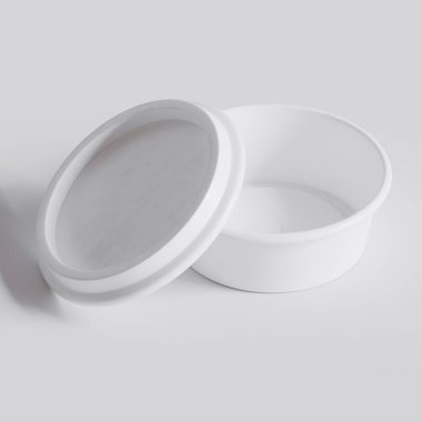 Arka planda izole edilmiş fast food ya da atıştırmalıklar için paket servisi. 3d resimleme