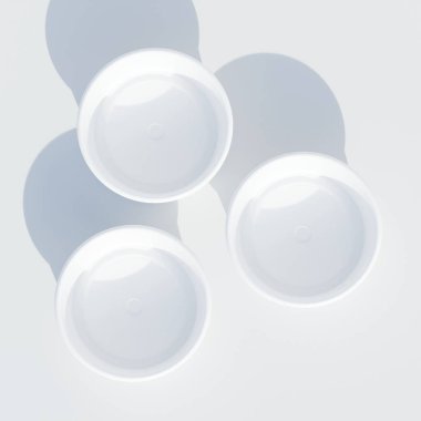 Arka planda izole edilmiş fast food ya da atıştırmalıklar için paket servisi. 3d resimleme