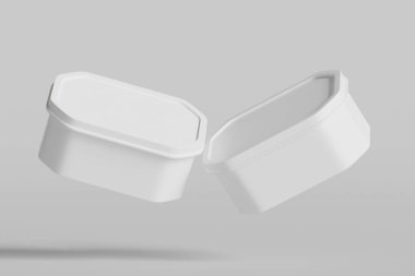 Yiyecek için teneke kutu, dondurma kabı ambalajı 3 boyutlu illüstrasyon