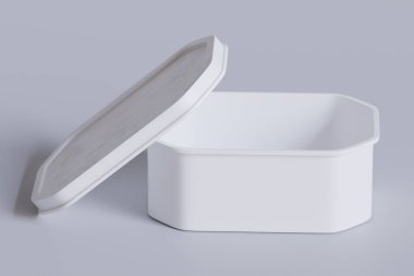 Yiyecek için teneke kutu, dondurma kabı ambalajı 3 boyutlu illüstrasyon