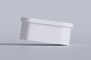 Yiyecek için teneke kutu, dondurma kabı ambalajı 3 boyutlu illüstrasyon