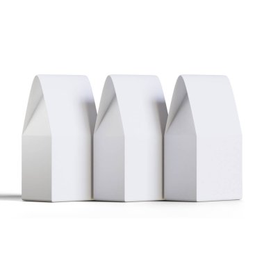 Kese paketleme beyaz kahve rengi ve izole edilmiş arkaplan