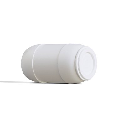 Gerçekçi plastik konteynır fıçısı, beyaz arkaplanda izole edilmiş üç boyutlu resimleme