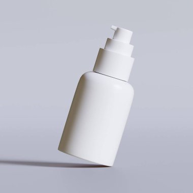 Pompa şeffaf arkaplan ile gerçekçi 3D makyaj şişesi