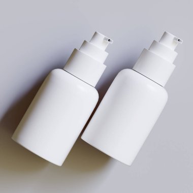 Pompa şeffaf arkaplan ile gerçekçi 3D makyaj şişesi