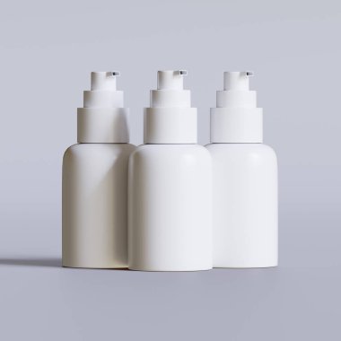 Pompa şeffaf arkaplan ile gerçekçi 3D makyaj şişesi