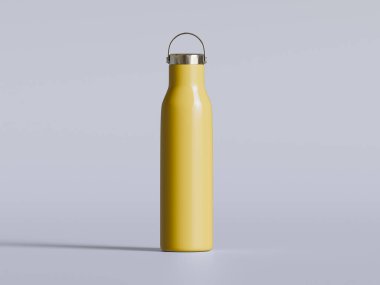 Kapak için su şişesi ve metal doku beyaz arka planda izole edilmiş.