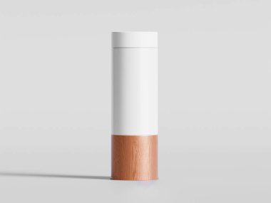 Gri arkaplanda su şişesi gerçekçi görüntüsü