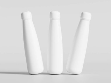 Gri arkaplanda su şişesi gerçekçi görüntüsü