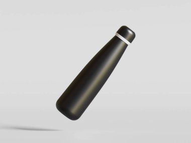 Gri arkaplanda Thumbler siyah rengi, 3B resimleme