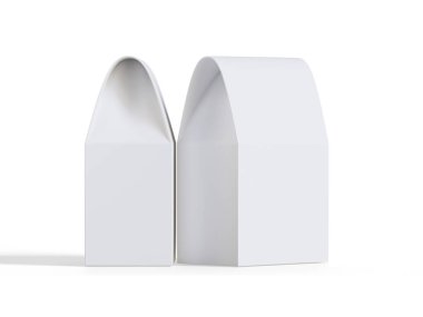 Saydam arkaplan koleksiyonu için beyaz el işi kağıt çanta paketlemesiName