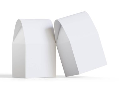 Saydam arkaplan koleksiyonu için beyaz el işi kağıt çanta paketlemesiName