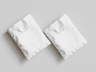 Gerçekçi 3D render Gri arkaplan üzerinde Tote çanta beyaz renk
