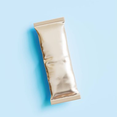 Çubuk ambalajlama gerçekçi doku metalik, folyo 3B oluşturma