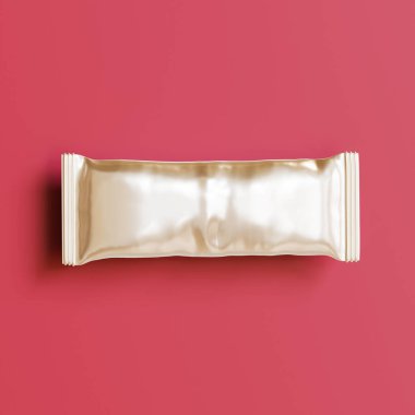 Çubuk ambalajlama gerçekçi doku metalik, folyo 3B oluşturma