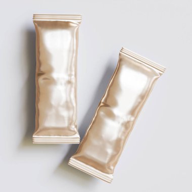 Çubuk ambalajlama gerçekçi doku metalik, folyo 3B oluşturma