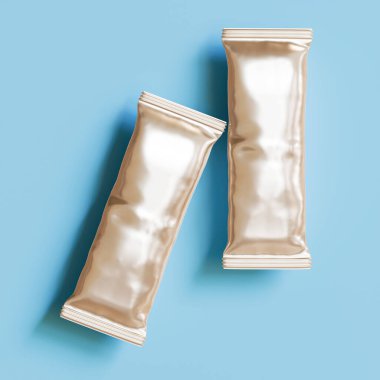 Çubuk ambalajlama gerçekçi doku metalik, folyo 3B oluşturma