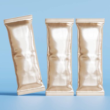 Çubuk ambalajlama gerçekçi doku metalik, folyo 3B oluşturma