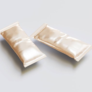 Çubuk ambalajlama gerçekçi doku metalik, folyo 3B oluşturma