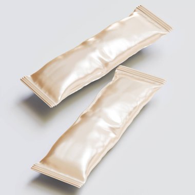 Çubuk ambalajlama gerçekçi doku metalik, folyo 3B oluşturma