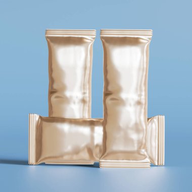 Çubuk ambalajlama gerçekçi doku metalik, folyo 3B oluşturma