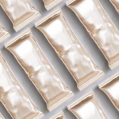 Çubuk ambalajlama gerçekçi doku metalik, folyo 3B oluşturma