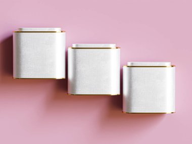 Lid - Metal Mühürlü Jar Tea Kutusu Oval Şekli 3D resimli Büyük Çay Kutuları Paketi