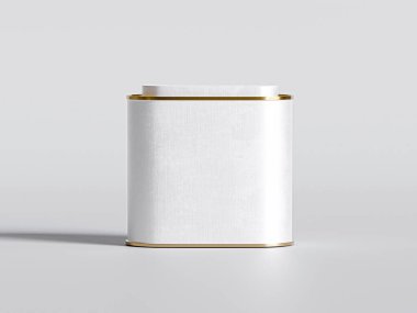 Lid - Metal Mühürlü Jar Tea Kutusu Oval Şekli 3D resimli Büyük Çay Kutuları Paketi