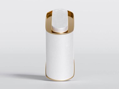 Lid - Metal Mühürlü Jar Tea Kutusu Oval Şekli 3D resimli Büyük Çay Kutuları Paketi