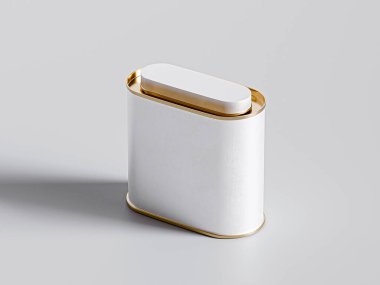 Lid - Metal Mühürlü Jar Tea Kutusu Oval Şekli 3D resimli Büyük Çay Kutuları Paketi