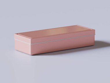 Gri arkaplanda dikdörtgen çay kutusu ambalajı