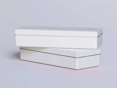 Gri arkaplanda çay teneke kutu ambalajı beyaz renk