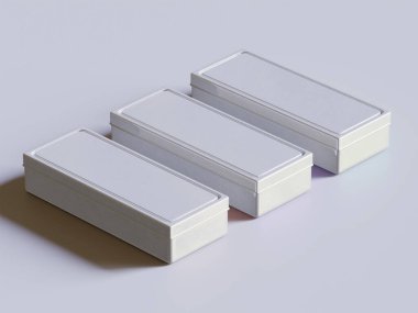 Gri arkaplanda çay teneke kutu ambalajı beyaz renk