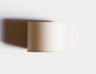 Kapağı beyaz arkaplanda izole edilmiş gerçekçi bir metal kutu.